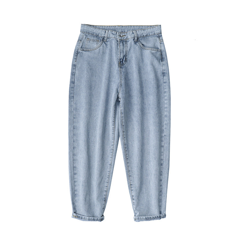 Men Jeans Spring Loose Straight Jeans Men's Casual Pants