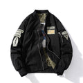 Mens Vintage Jackets Flight Suit Jacket Vintage Embroidered Baseball Suit Hooded