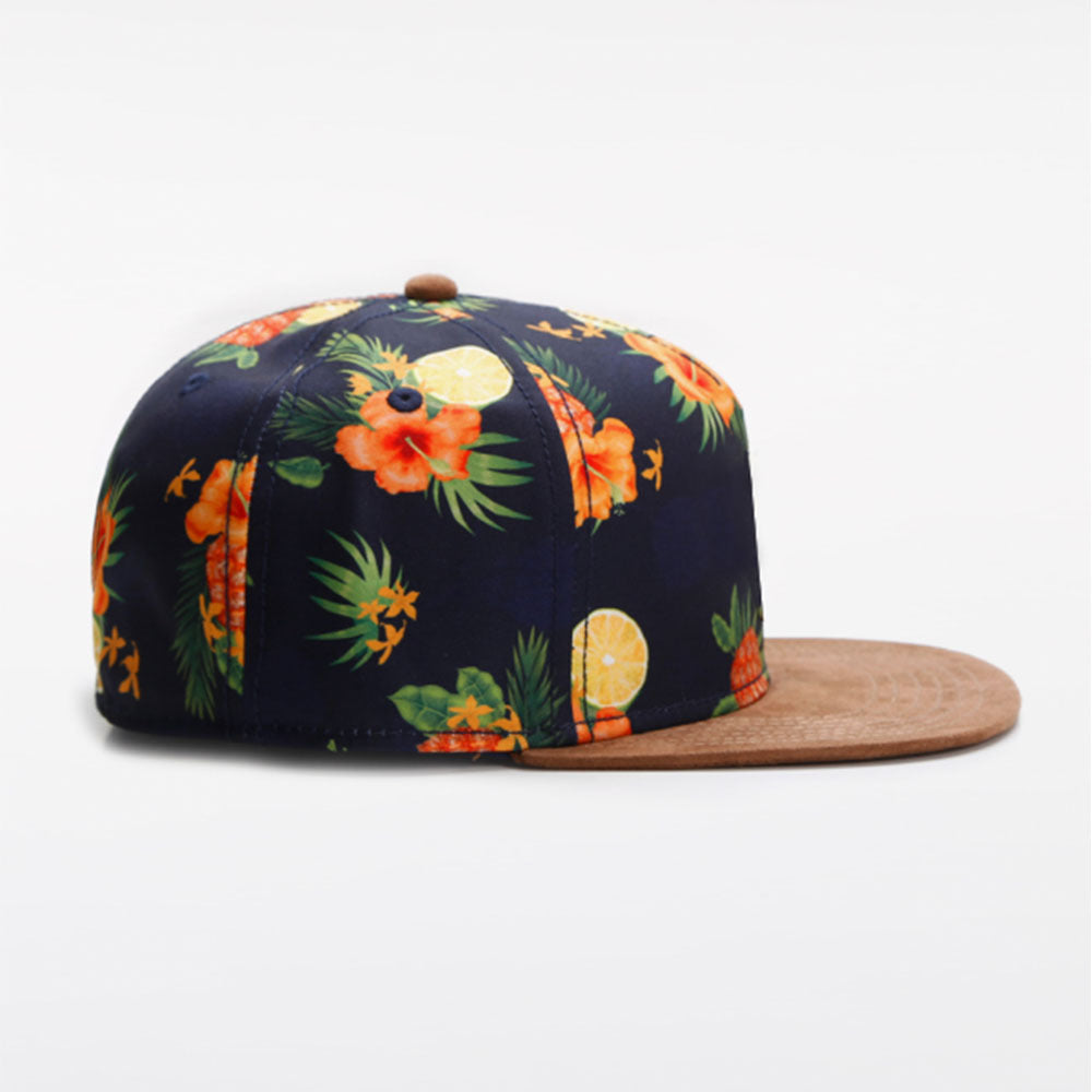 Trendy flat brimmed snapback hats breathable adjustable sunshade