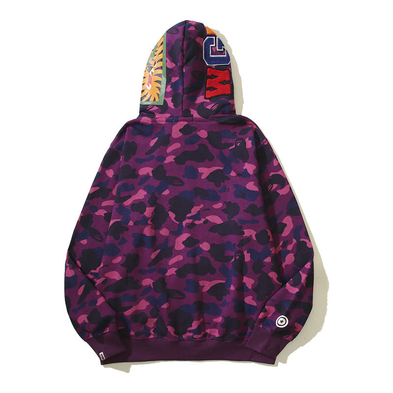Ape Hoodie Camouflage Alphabet Double Hat Sweater Autumn Winter