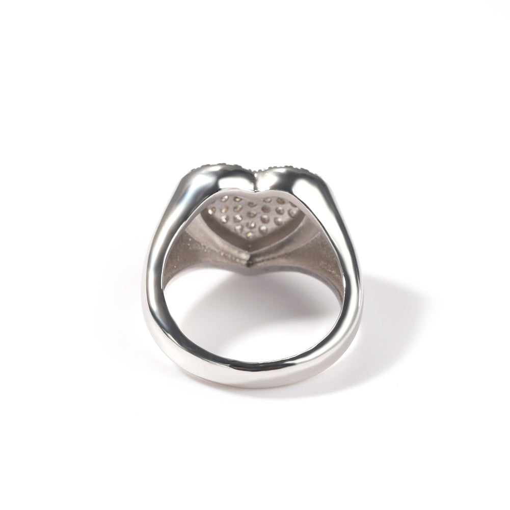 Rings Copper Set 5A Zircon Couple Ring Love Ring Spectrum St. Valentine's