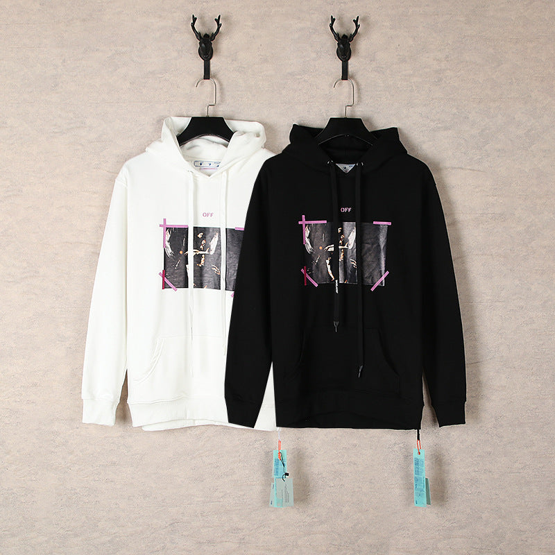 OW hoodie angel wing pattern arrow hooded