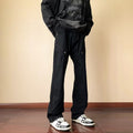 Men Jeans Black Jeans Summer Straight Loose Micro-Flared Casual Pants