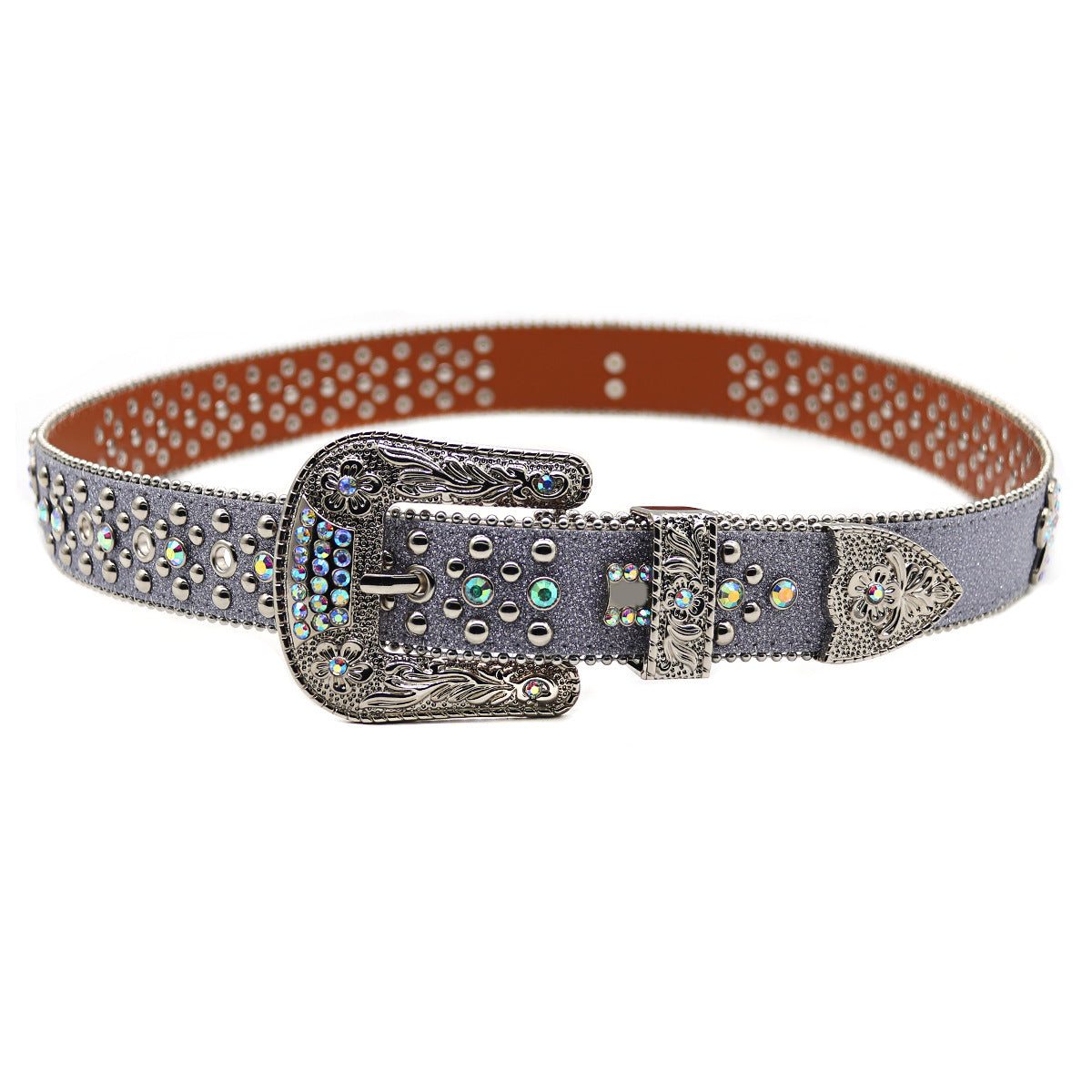 Hip-hop punk rhinestone belt flower buckle accessories punk style