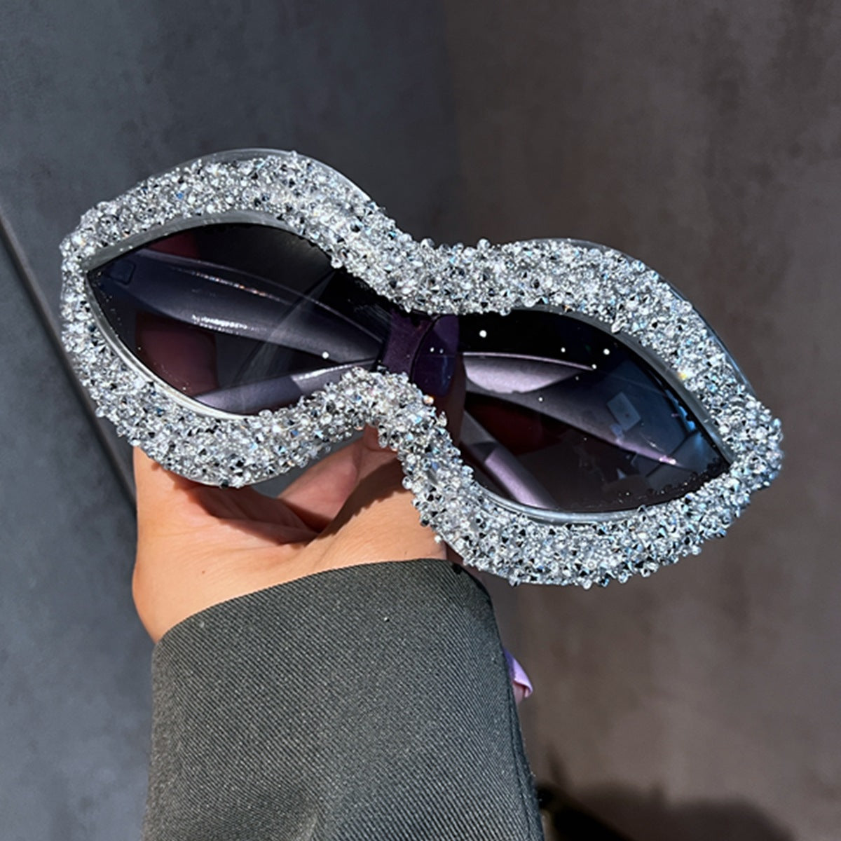 Trendy punk glasses y2k full diamond retro
