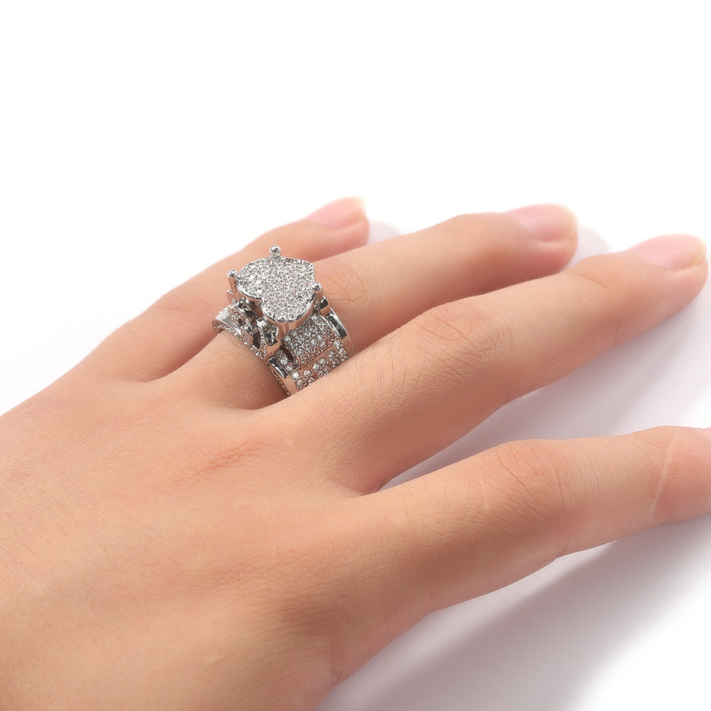 Rings Hip Hop Style Miniature Zircon Love Ring Vintage Spectrum St. Valentine's