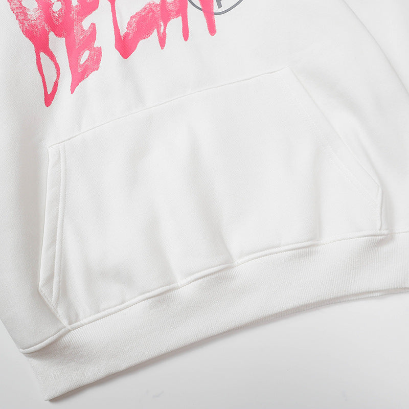 OW  hoodie Graffiti Alphabet Arrow Pattern Fleece Hood