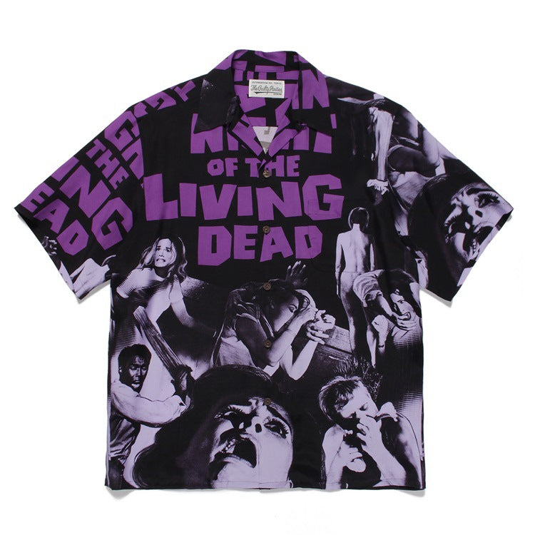GUILTYPARTIES TIGER Shirts Movie Night of the Living Dead Hawaiian Shirt Men