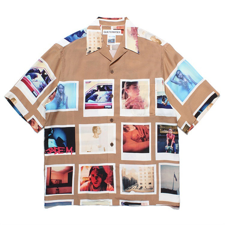 GUILTYPARTIES TIGER Shirts 23ss David Sorenti, printed Hawaiian short-sleeved shirt for men and women