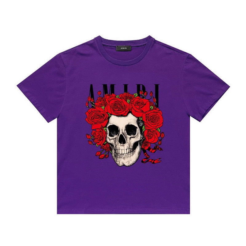 Amiri T Shirt Printed Casual Hip Hop round Neck Short Sleeve T-shirt