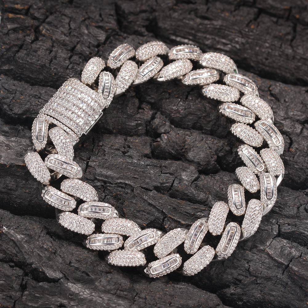 Bracelet Zircon Cuban Chain Bracelet Trendy Vintage Spectrum Jesus Pieces