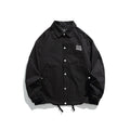 Unisex Jacket Casual Polo Collar Coat Loose Coach Jacket