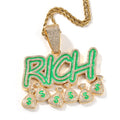 Jewelry RICH Money Bag Letter Pendant Oil Dripping Alphabet Pieces Night light Spectrum
