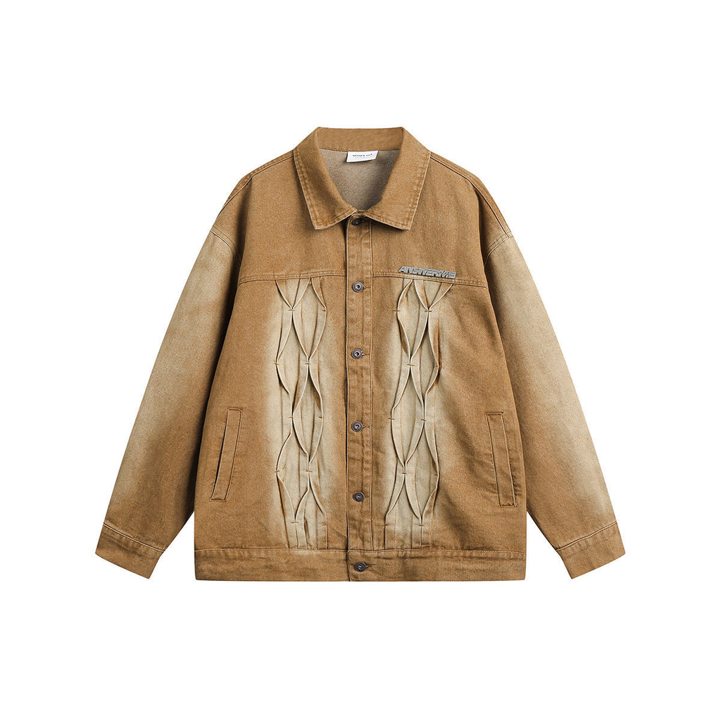 Unisex Jacket Vintage Distressed Washed Denim Jacket Loose Jacket