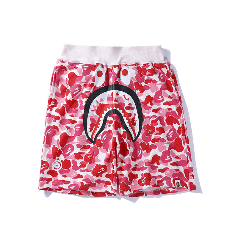 Bathing ape Bape Shorts Camo Alphabet Shark WGM print beach pants