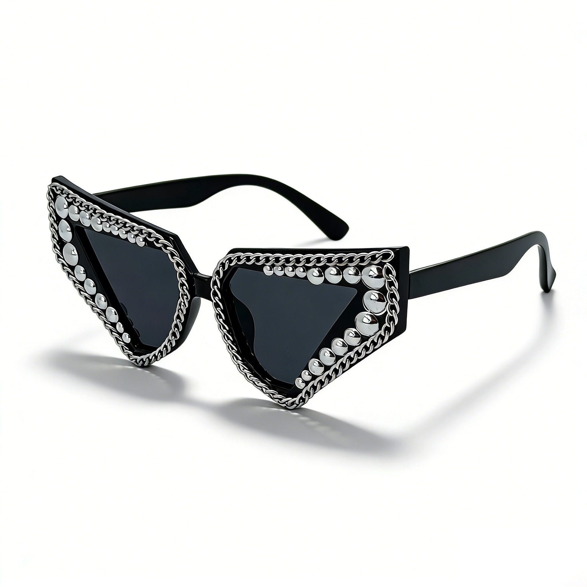 Trendy punk glasses triangular cat eyes