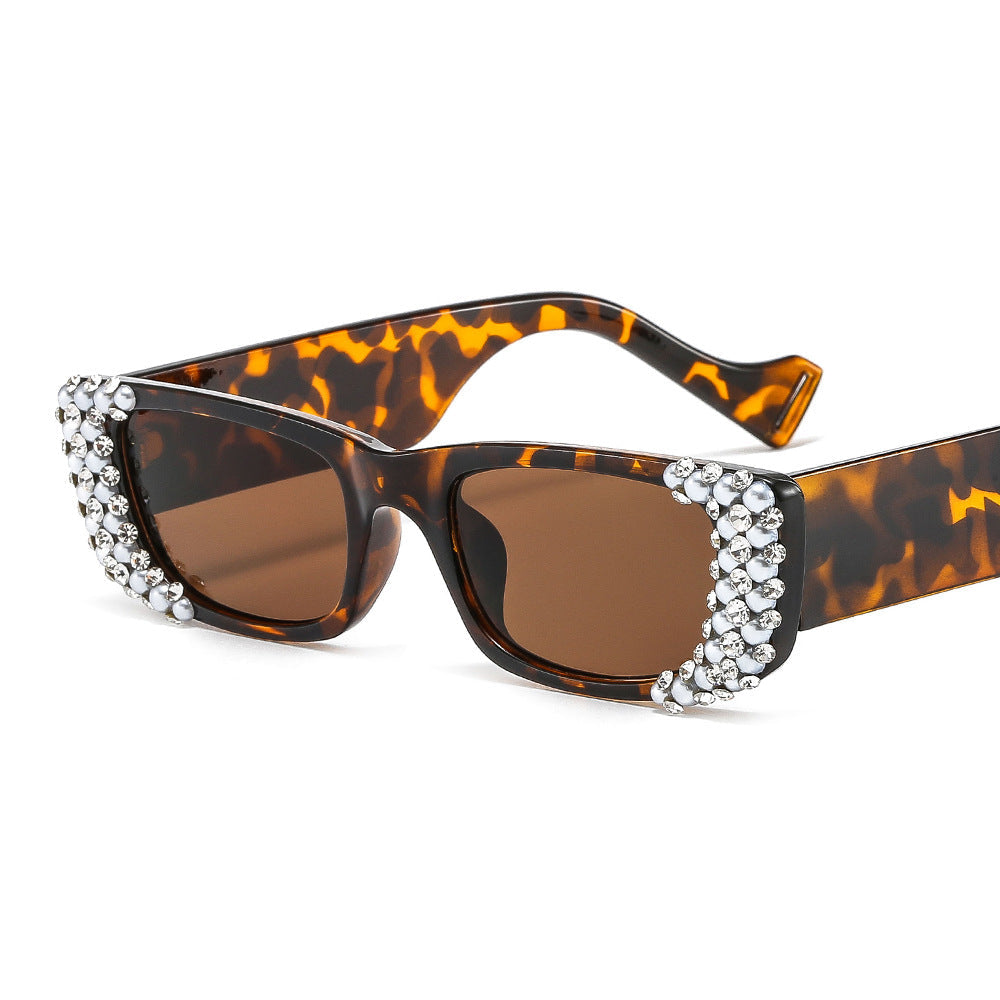 Trendy punk glasses retro diamond sunglasses uv protection