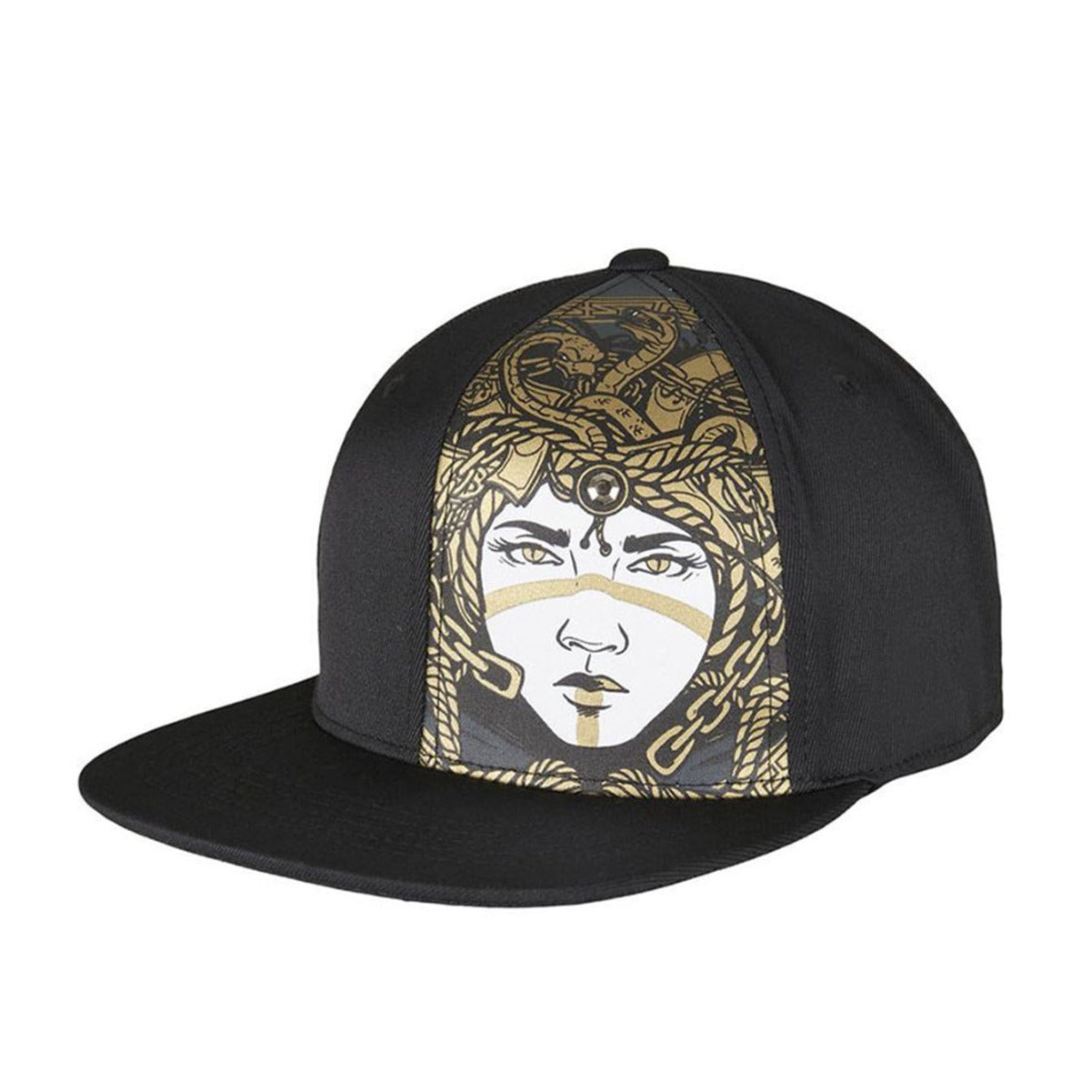 Trendy flat brimmed snapback hats ancient greek mythology medusa