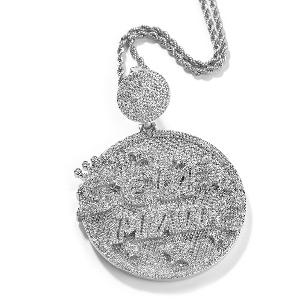 Jewelry selfmade letter pendant full diamond necklace Cannabis Word Up snowflake St. Valentine's Spectrum