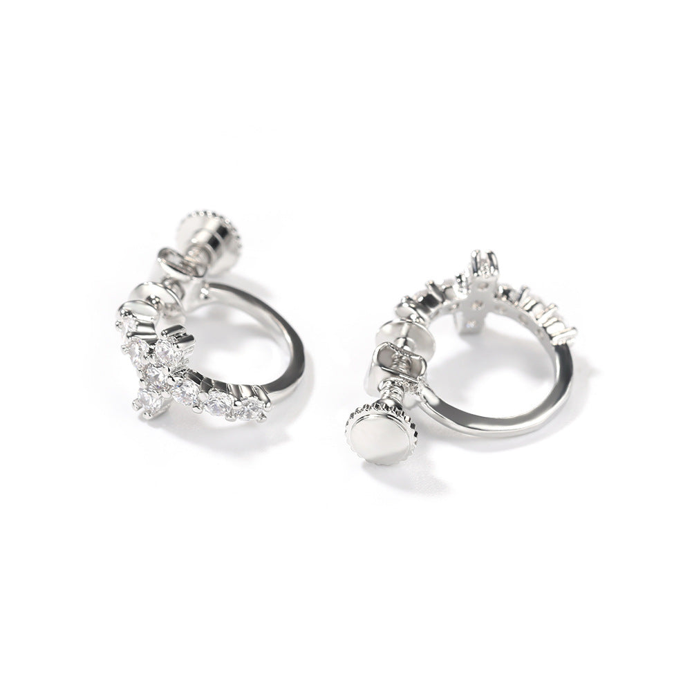 Earrings Zircon Cross Earrings