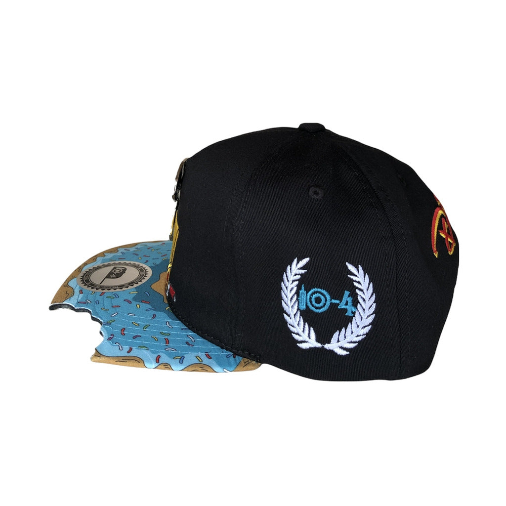 Trendy flat brimmed snapback hats treasure finger notch visor