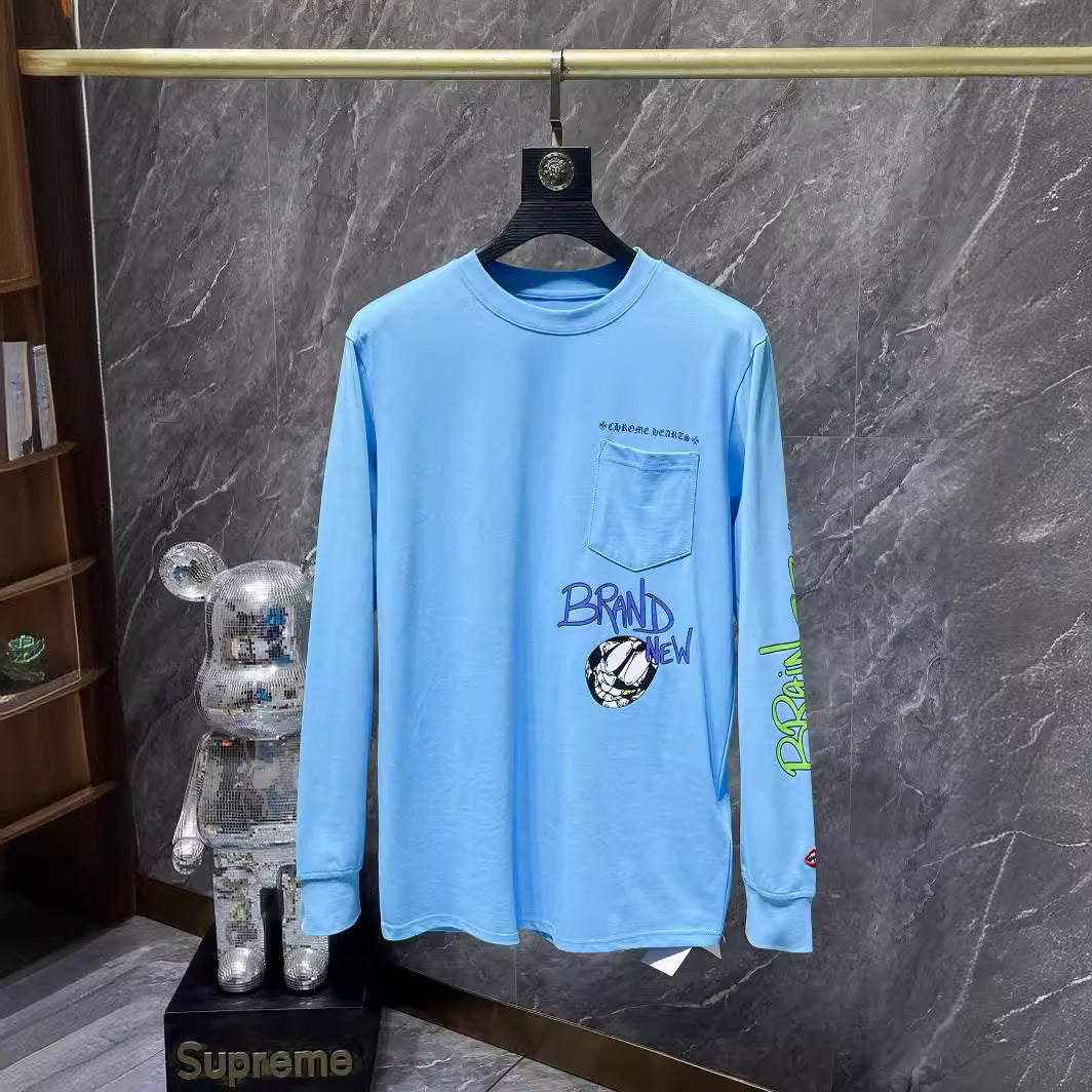 CHH  Heart Long Sleeve Shirt Unisex Fashion Loose Long Sleeve Shirt