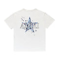 Amiri T Shirt Blue Five-Pointed Star Casual Round Neck