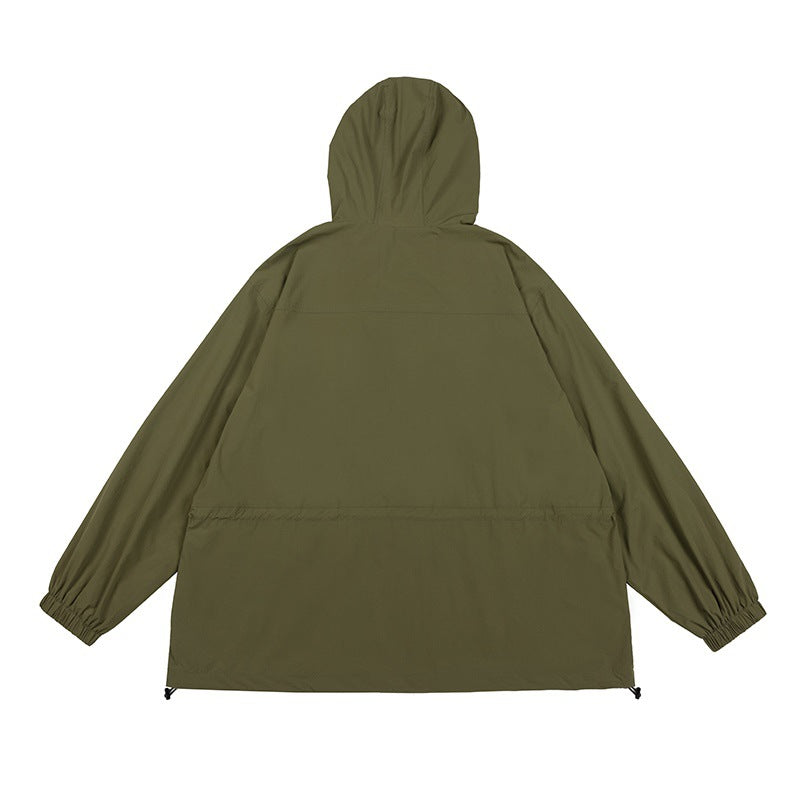 Unisex Jacket Vintage Overalls Jacket Men's Relaxed-Fit Hoodie Top