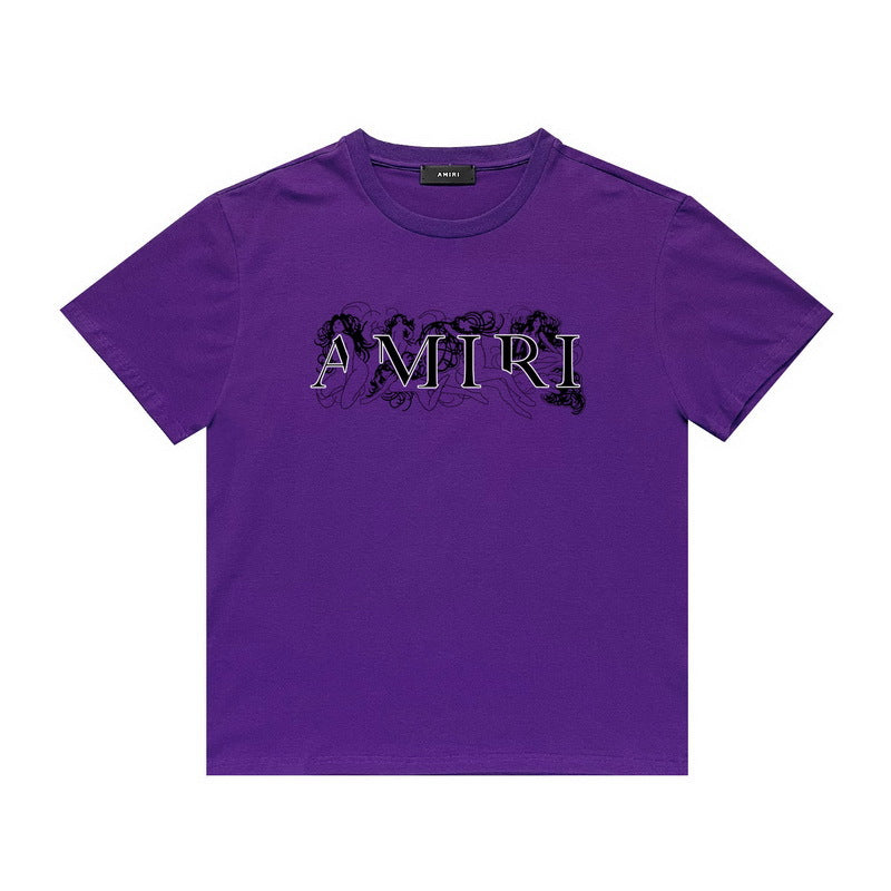 Amiri T Shirt Letter Sketch Casual round Neck Short Sleeves T-shirt