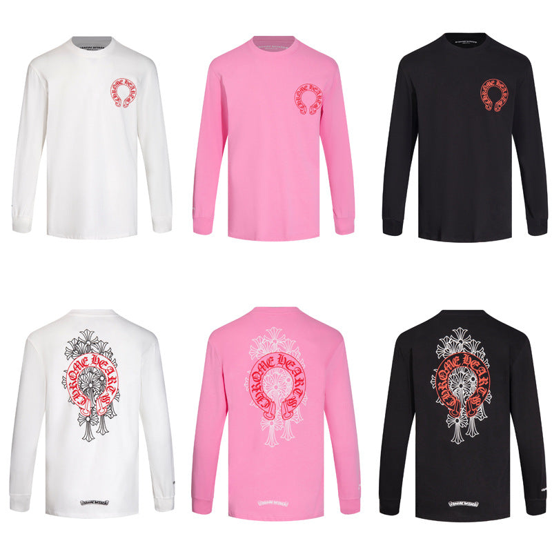 CHH  Heart Long Sleeve Shirt Unisex Fashion Loose Long Sleeve Shirt