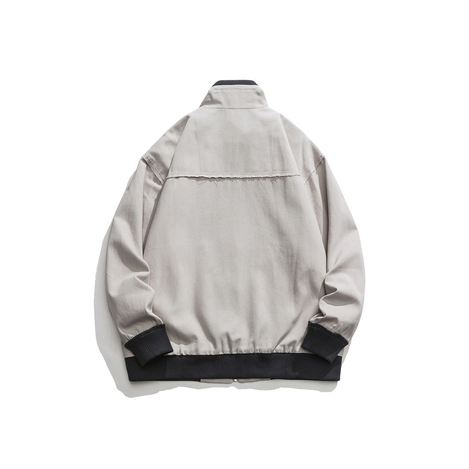 Unisex Jacket Vintage Loose Lapel Jacket for Men and Women Spring and Autumn Coat