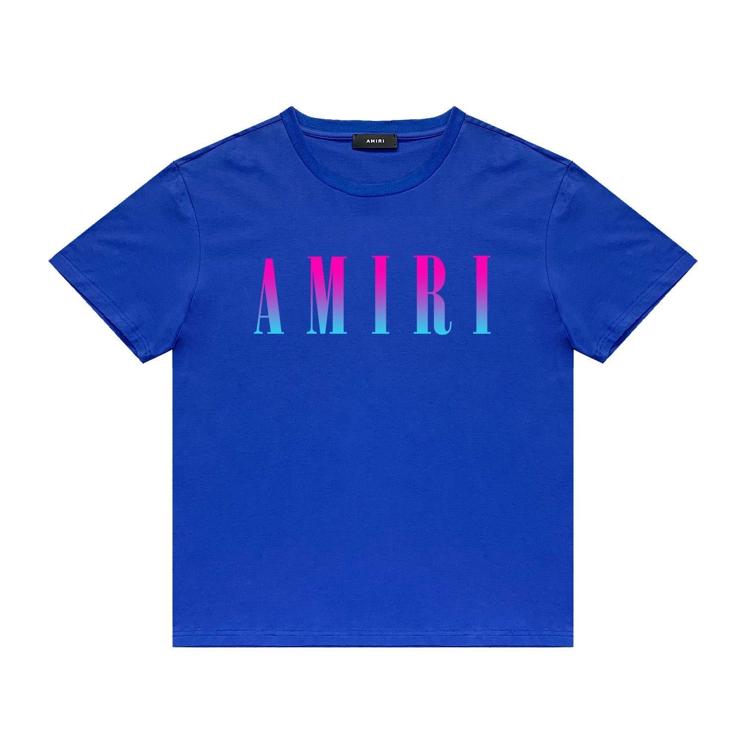 Amiri T Shirt Gradient Letter Flower Casual Hip Hop Short Sleeve T-shirt