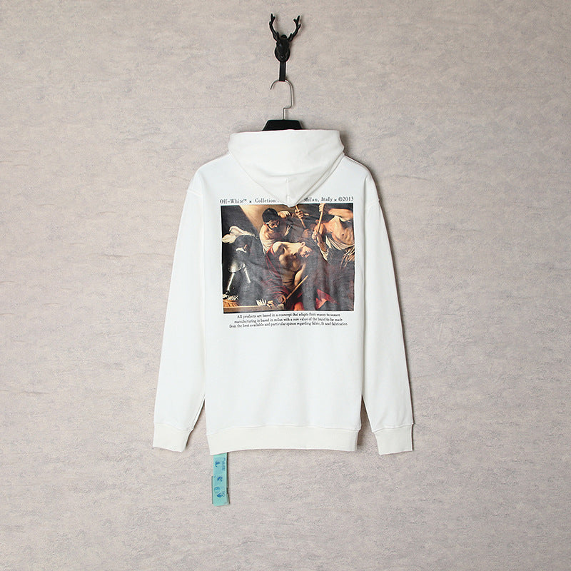 OW  hoodie oil painting series pullover terry hooded