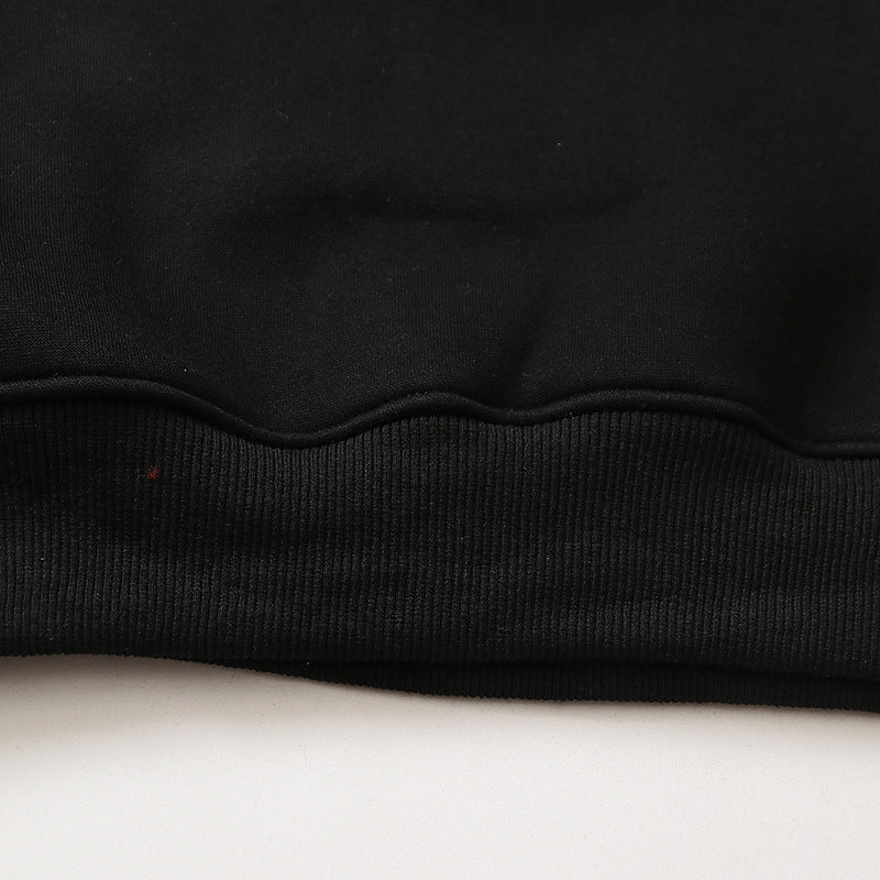 OW  hoodie geometric building arrow pattern fleece hooded