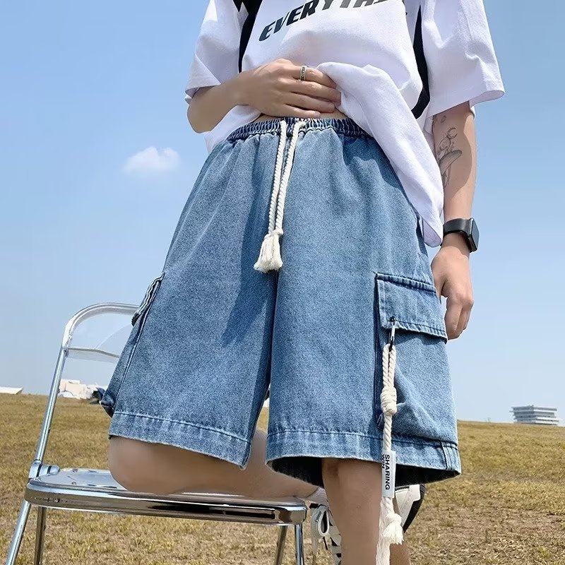 Men Jeans Workwear Denim Shorts Men's Summer Loose plus Size Shorts