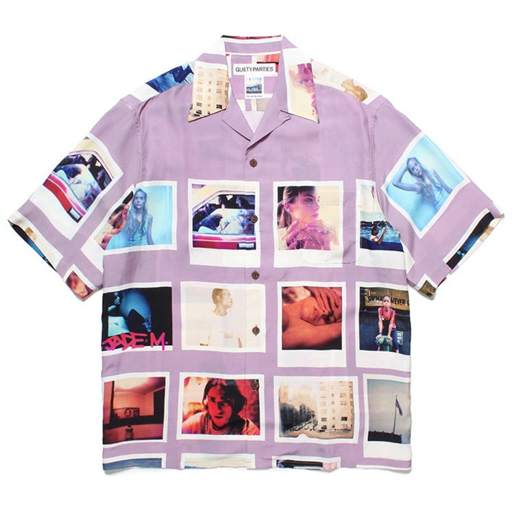 GUILTYPARTIES TIGER Shirts 23ss David Sorenti, printed Hawaiian short-sleeved shirt for men and women