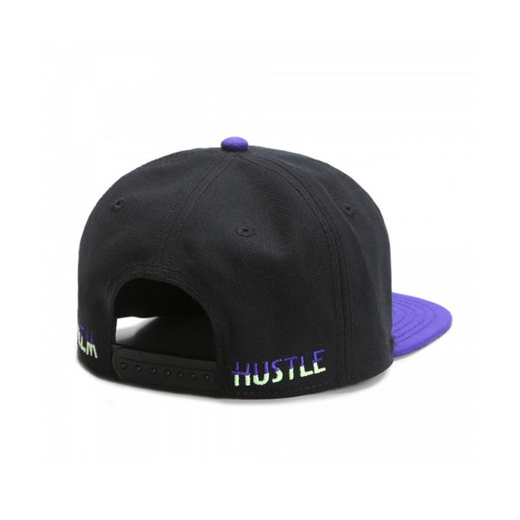 Trendy flat brimmed snapback hats cartoon purple leopard embroider summer
