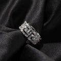 Rings Back Square Zirconium Ring Copper with Zircon Hip Hop St. Valentine's Spectrum