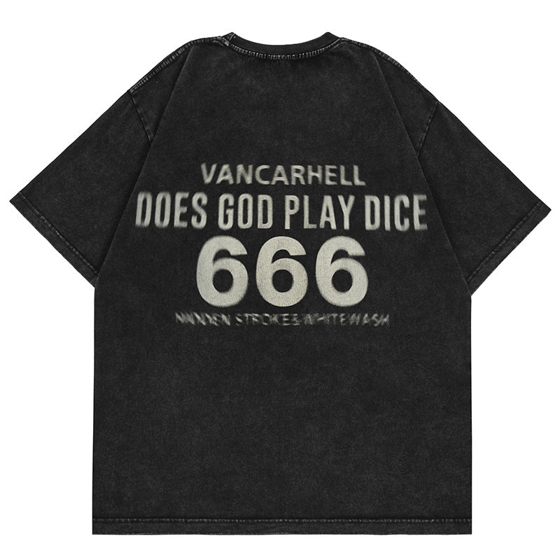 High-quality pure cotton T-shirt dice trendy couple
