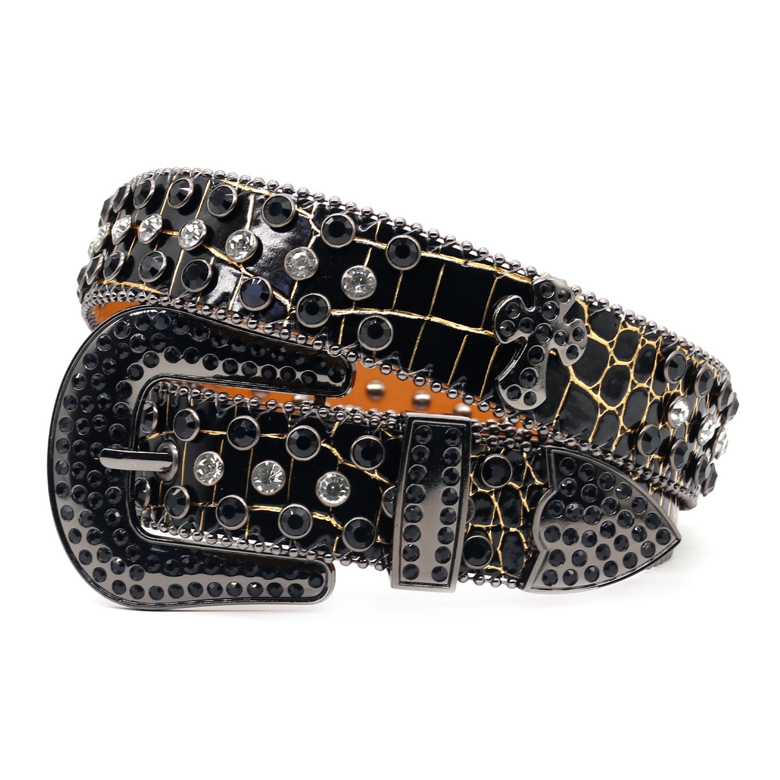 Hip-hop punk rhinestone belt cross accessories