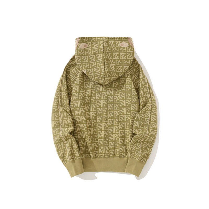 Bathing Ape Hoodie Full Print Sweater Cardigan Zip Hooded