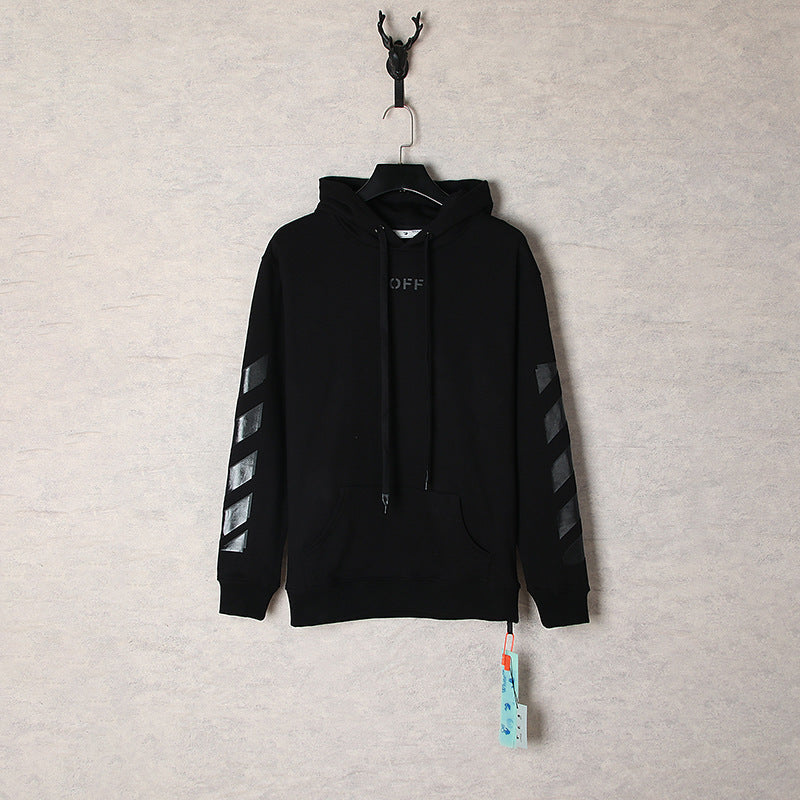 OW hoodie Ink Arrow Pattern Sleeve Hood