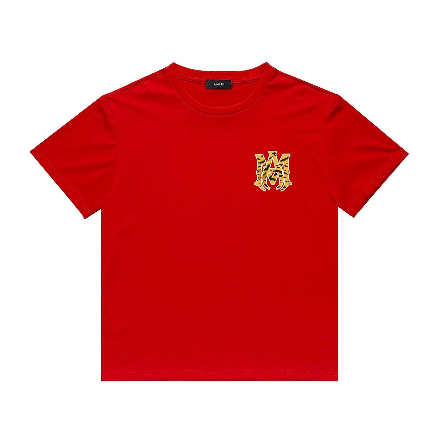 Amiri T Shirt Tiger Pattern Letter Print Casual round Neck Short Sleeve T-shirt