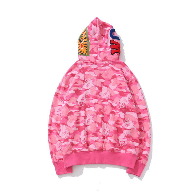 Bathing Ape Hoodie Flame Camouflage Shark Autumn
