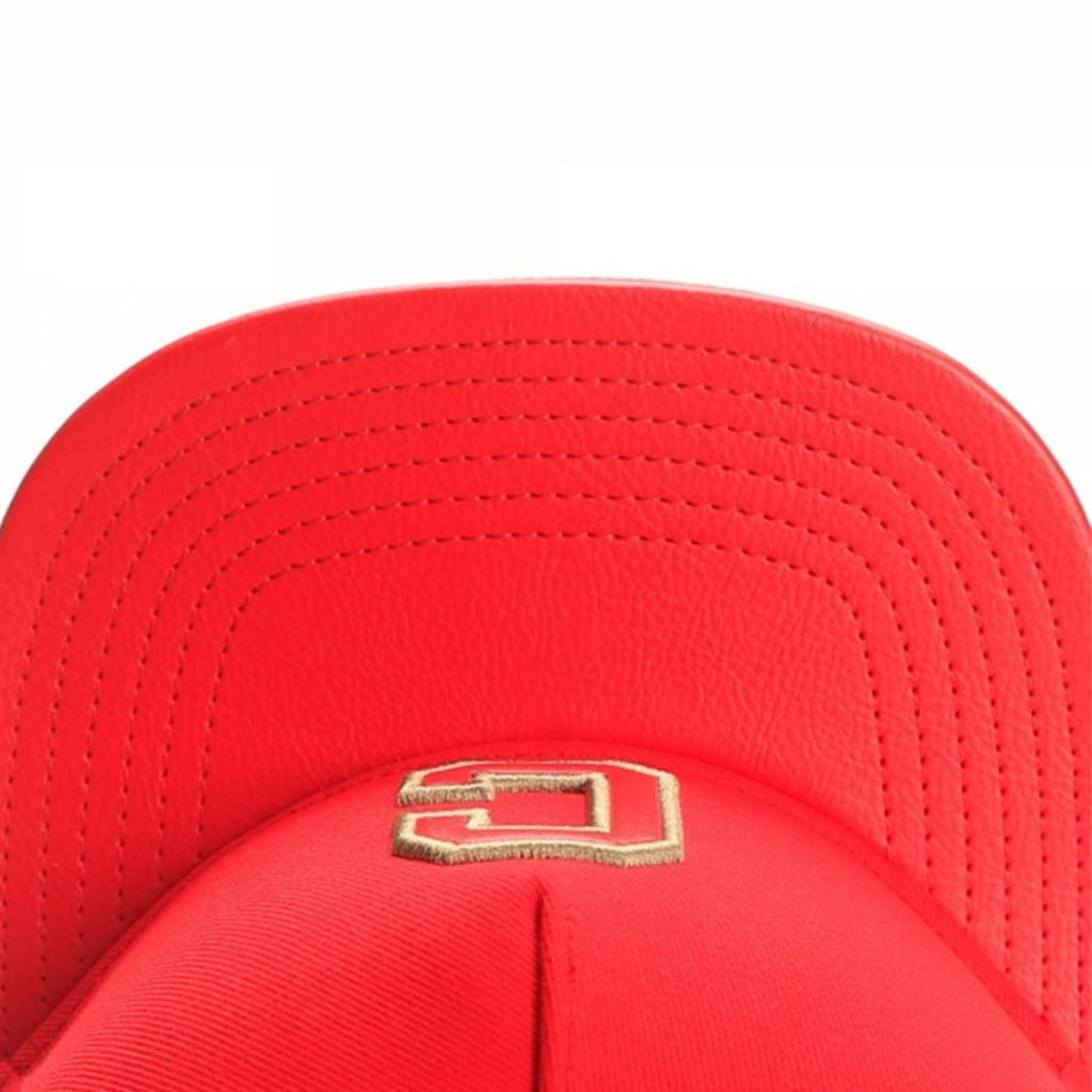 Trendy flat brimmed snapback hats letterc adjustable