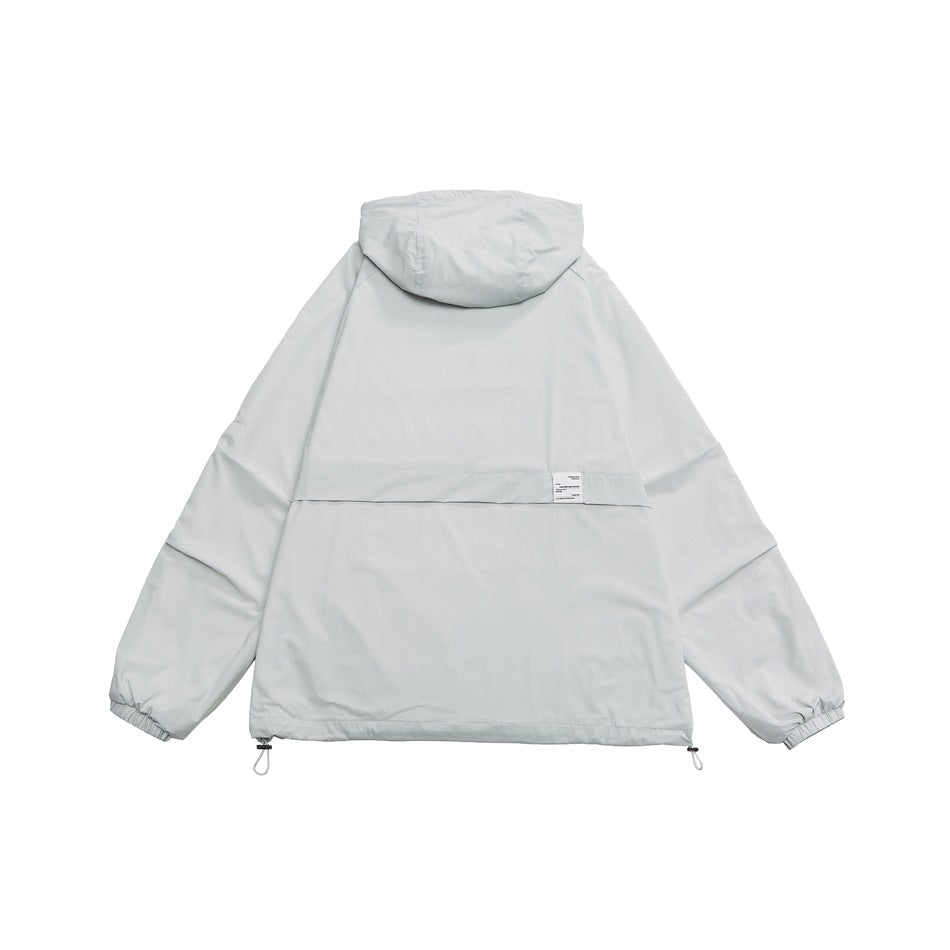 Unisex Jacket Waterproof Exercise Hooded Coat Men and Women Couple Loose Top Jacket