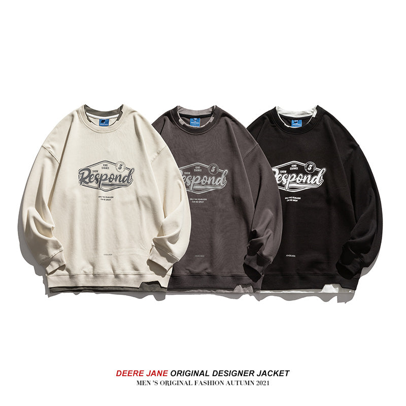 Men Pullover Hoodie Spring Loose Casual Top
