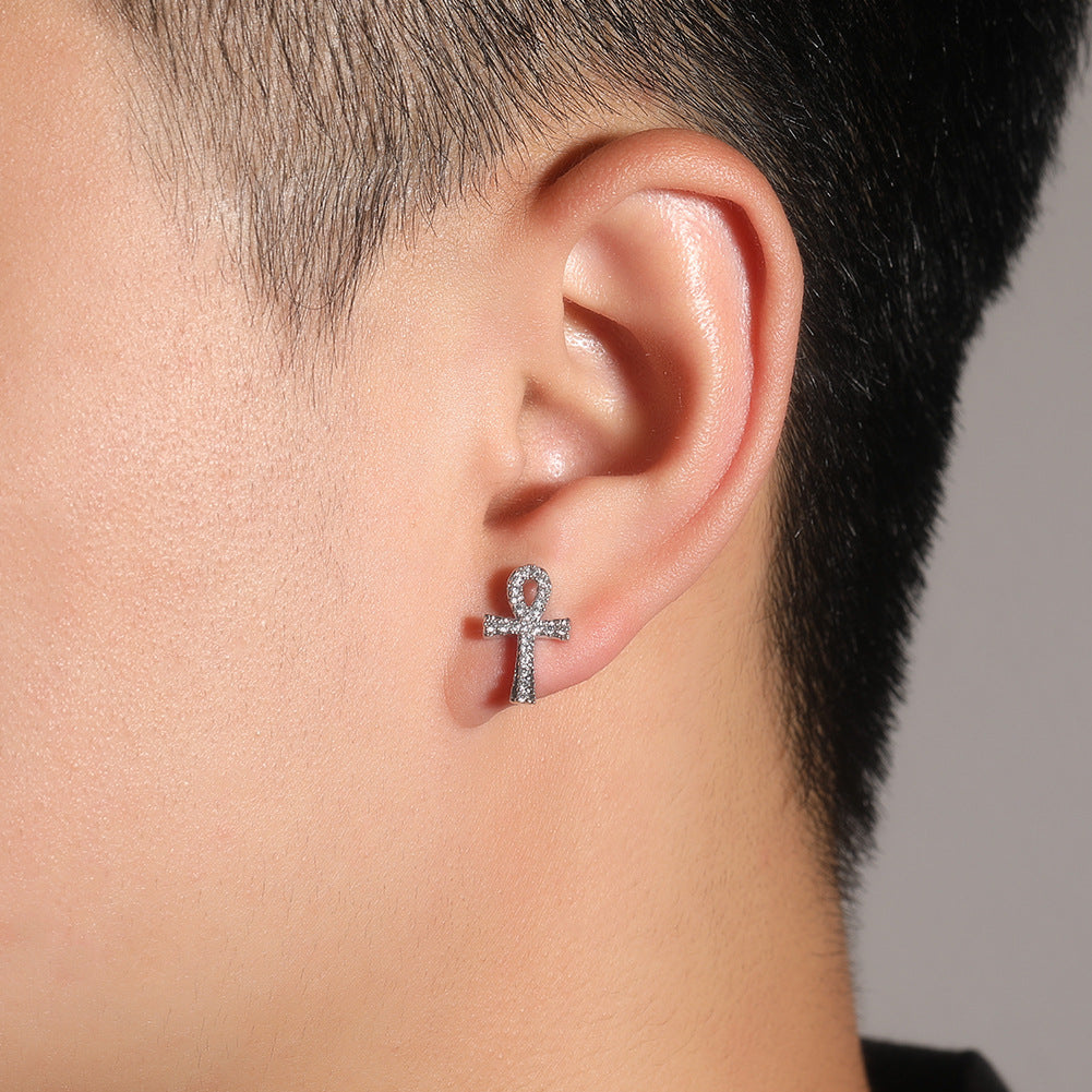 Earrings Ankh Cross Zircon Earrings Ankh