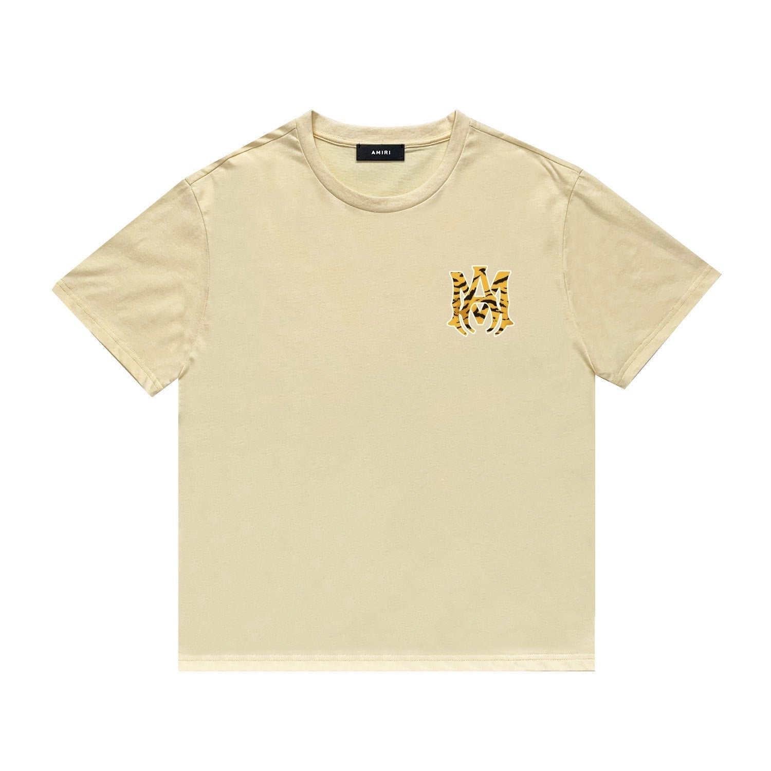 Amiri T Shirt Tiger Pattern Letter Print Casual round Neck Short Sleeve T-shirt