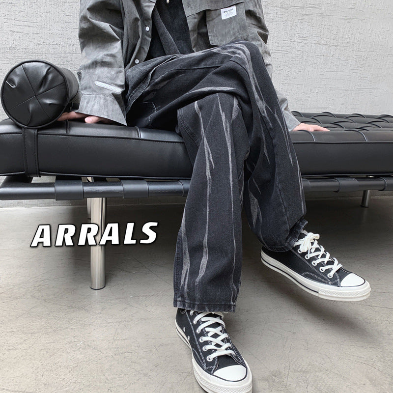 Men Jeans Hiphop Pants Loose Straight Jeans